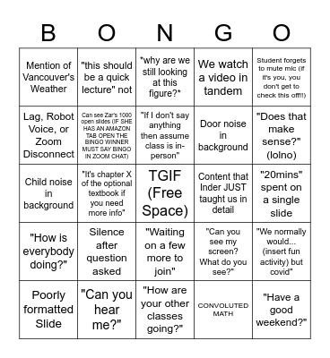 OFFICIAL EENG7430 BONGO 02/04/2022 Bingo Card