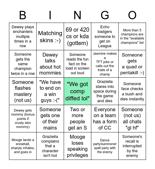 hfsdklahflkjjfadls Bingo Card