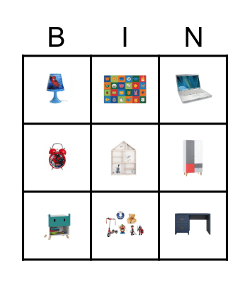 In my bedroom Bingo Card