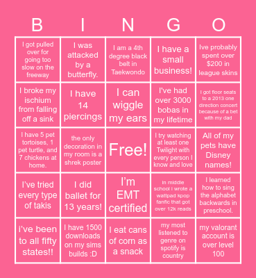 KAPPA GAMMA DELTA Bingo Card