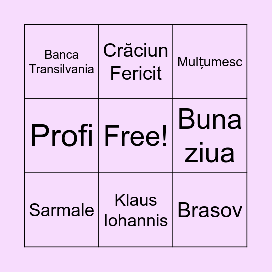 O sa ne lipsesti Bianca! Bingo Card