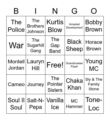 Music Bingo 15 Bingo Card