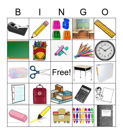 Las materias escolares Bingo Card
