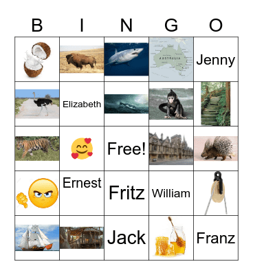 Swiss Family Robinson\ Bingo Card