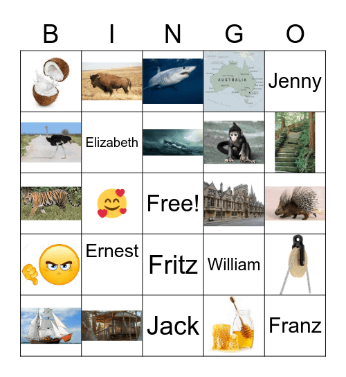 Swiss Family Robinson\ Bingo Card