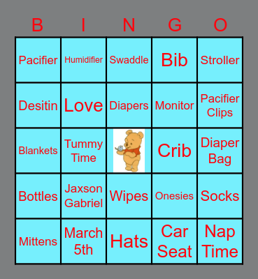 Baby Jaxson Bingo Card
