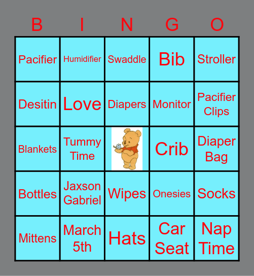 Baby Jaxson Bingo Card