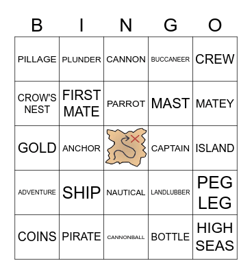 Pirate Bingo Card