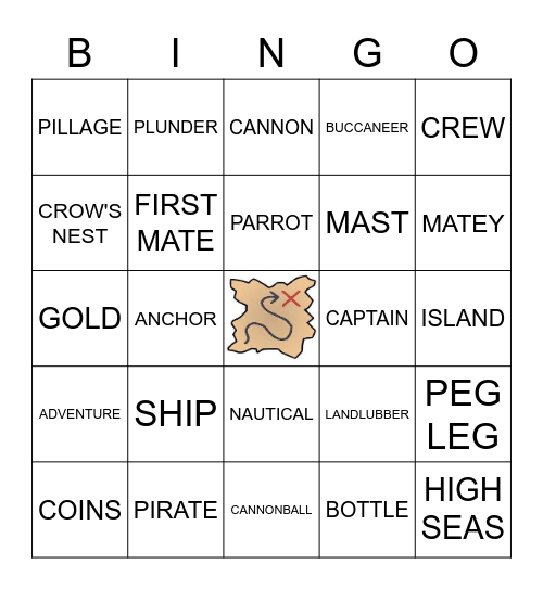 Pirate Bingo Card