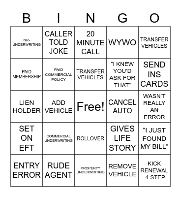 IT'S BINGO TIME! Bingo Card