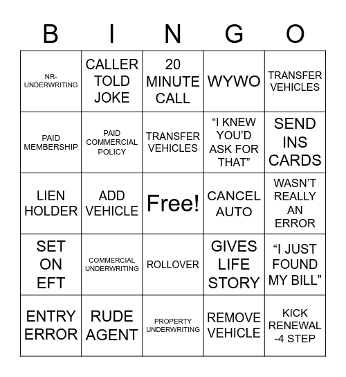 IT'S BINGO TIME! Bingo Card