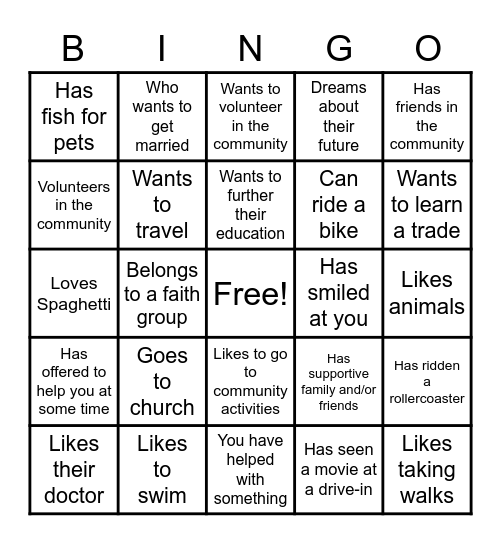 Find Someone Who . . . Bingo Card