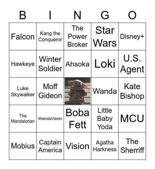 Disney+ Shows Bingo Card