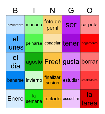 ~Spanish BINGO~ Bingo Card