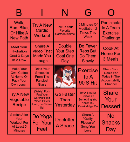 Voltron Bingo Week 5 Bingo Card