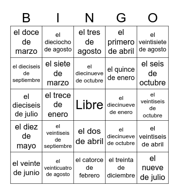 El cumpleanos de la clase de Sra. Myers Bingo Card