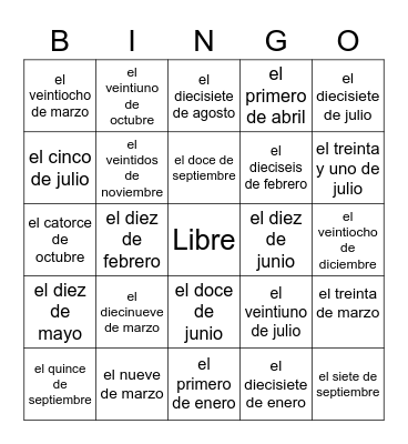 Los cumpleanos de la clase de Sra. Fischer Bingo Card