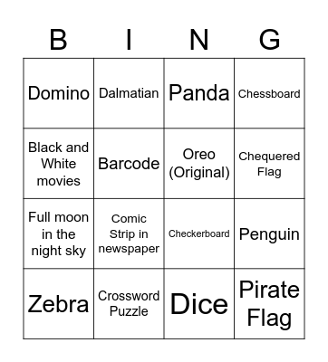 Black and White Bingooooo Bingo Card