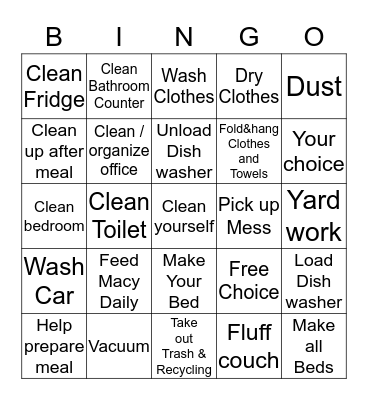 Team Work Bingo Card