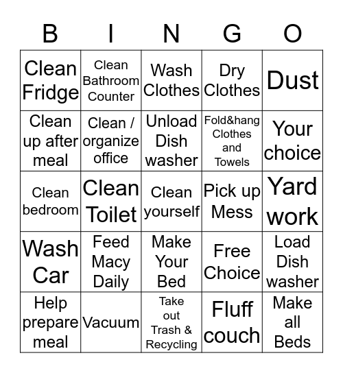 Team Work Bingo Card