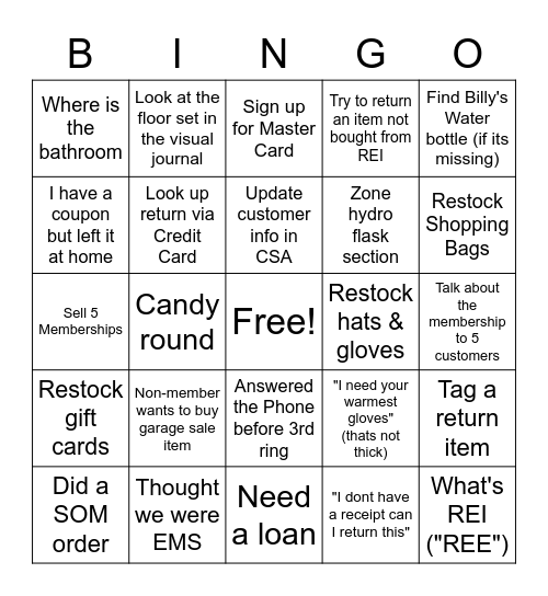 Frontline Bingo Card