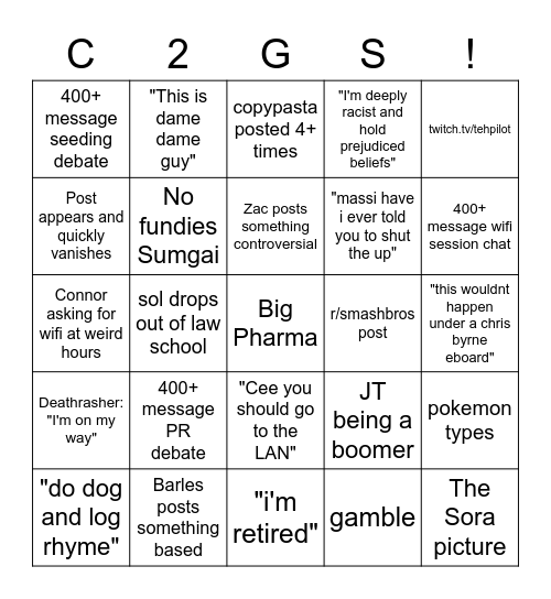 Modern C2GS Bingo Card