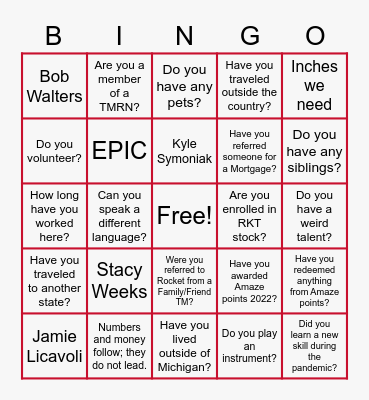 MT Ice Breaker Bingo Card