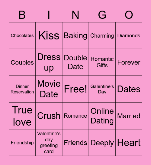 OISS Valentines Bingo Card