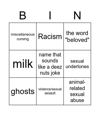 Beloved Bingo Card