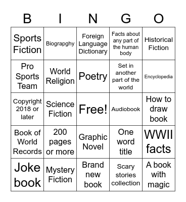 Book Bingo Card