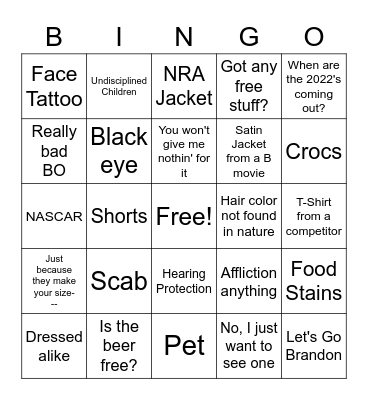 Kill Winter Bingo Card