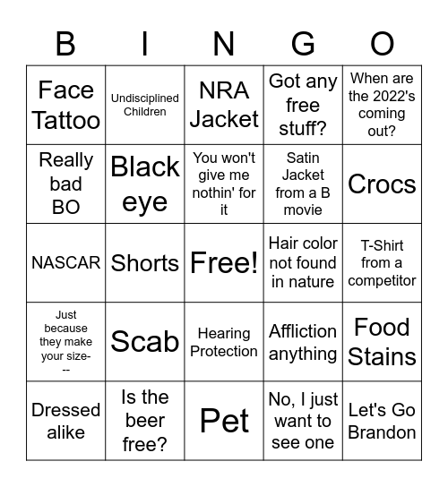 Kill Winter Bingo Card