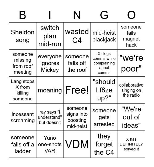 GAZINO Bingo Card