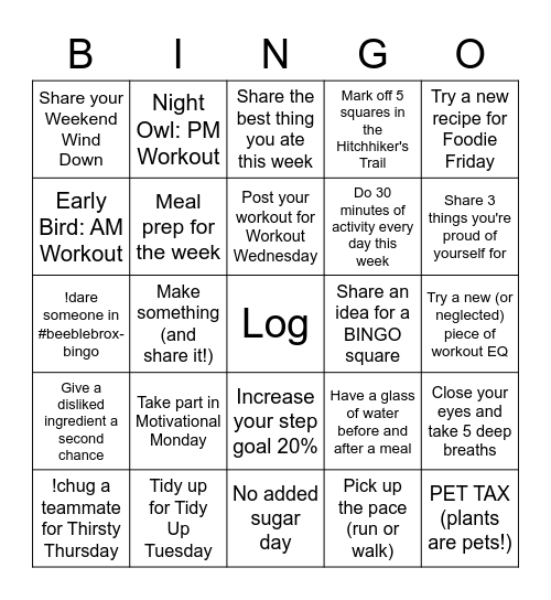 BEEBLEBROX BINGO Card