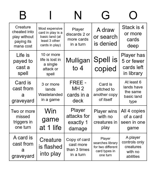 MTGPL Invitational - 02/5 Bingo Card