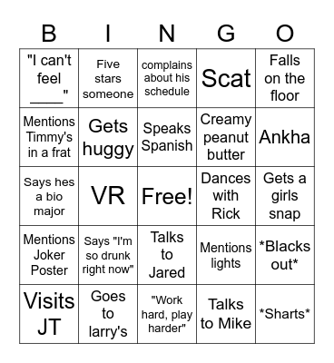 Iggy Bingo Card
