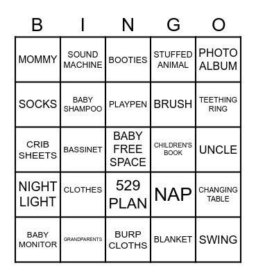 BABY BINGO Card