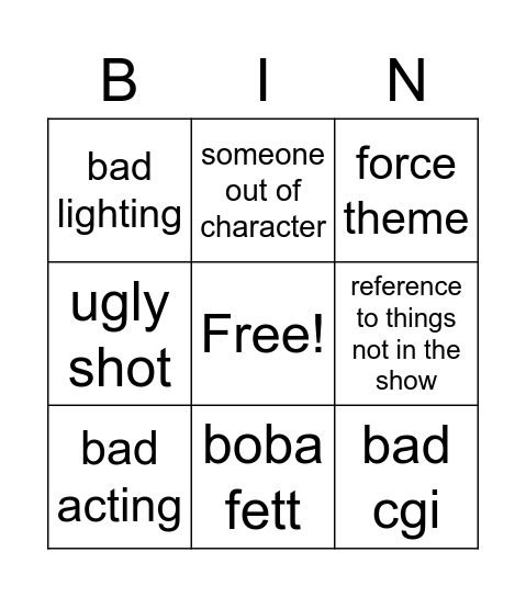 mageoomfs boba fett bingo Card