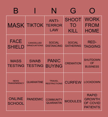 2020 BINGO Card