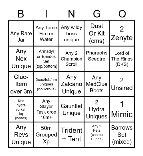 Dreamers Bingo #2 Bingo Card