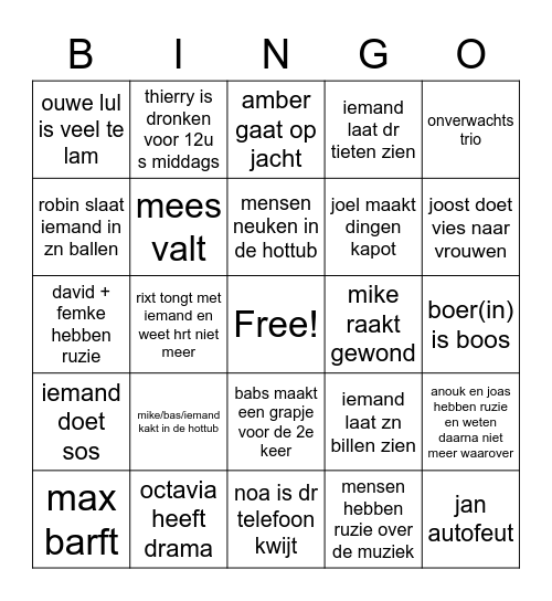 weekenddddUntitled Bingo Card