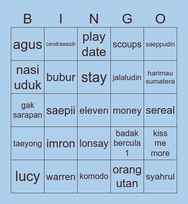 saepii rt 7 Bingo Card