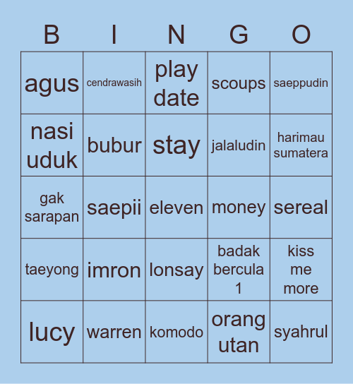 saepii rt 7 Bingo Card