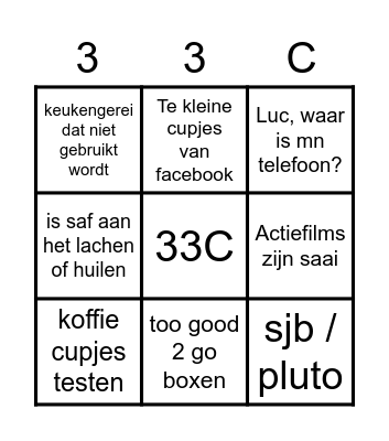 Huize Pikawa Bingo Card