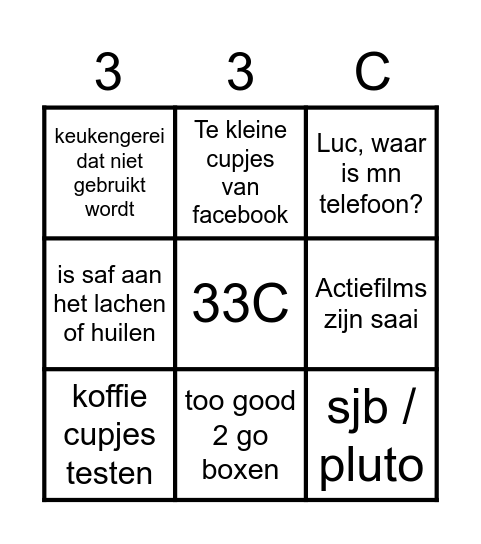 Huize Pikawa Bingo Card