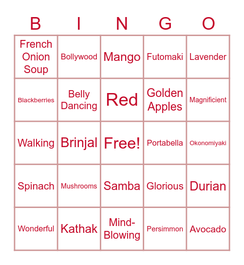 Glorious 60 Bingo Card
