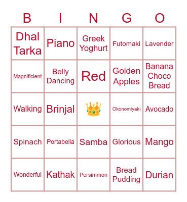 Glorious 60 Bingo Card