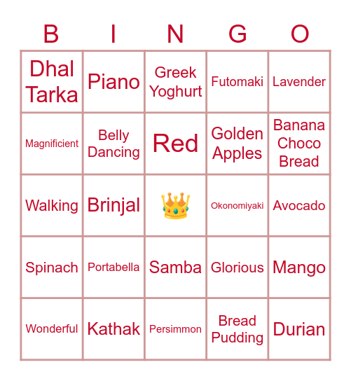 Glorious 60 Bingo Card