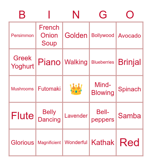 Glorious 60 Bingo Card