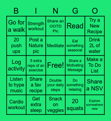 Week 5 Bingo Card